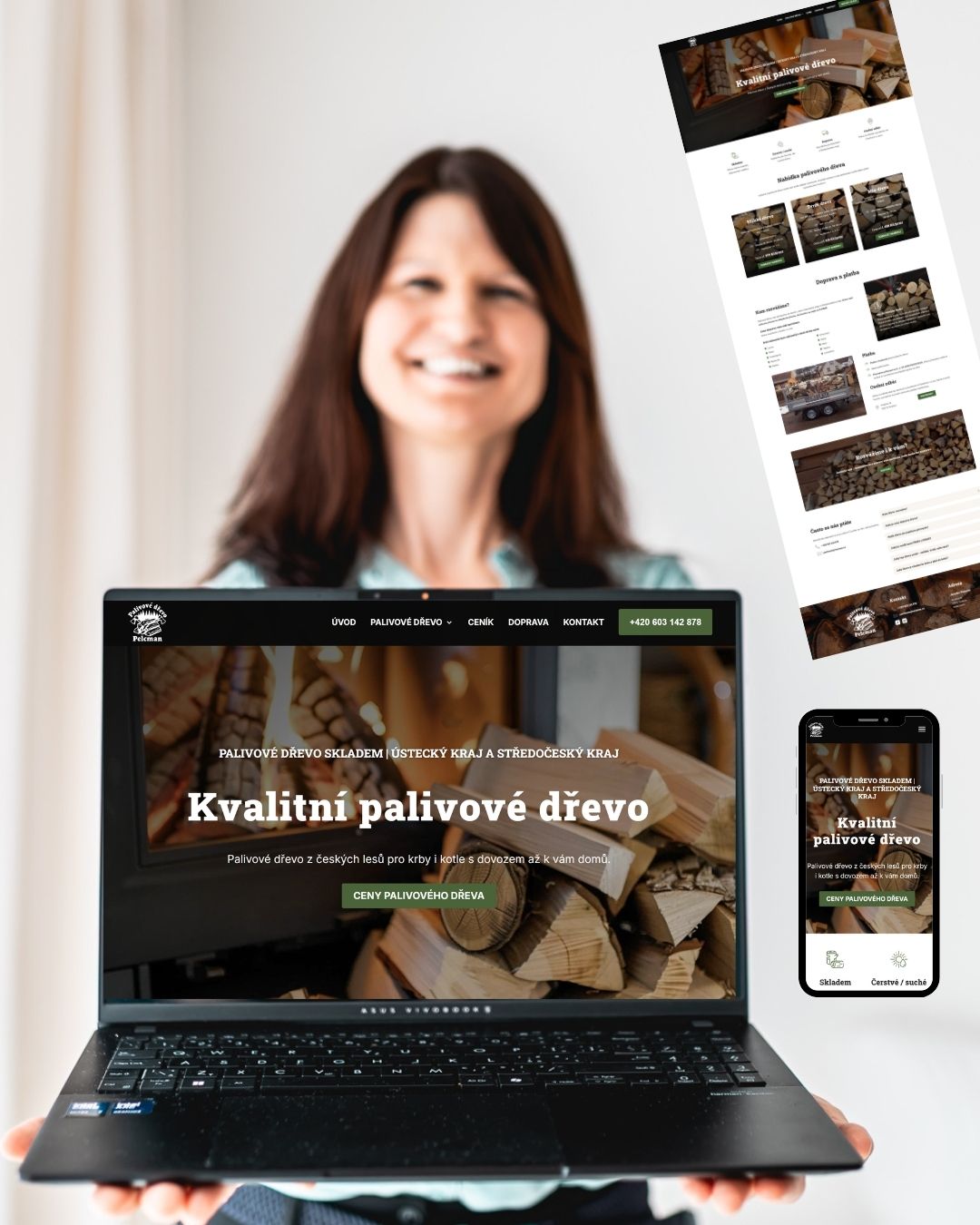 Jana Dušková ukazuje jak vypadá vytvořený web.